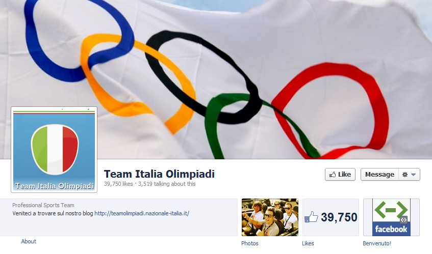 Pagina Facebook del Team Italia Olimpiadi